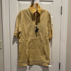 Bobby Jones Yellow Patterned Polo Shirt